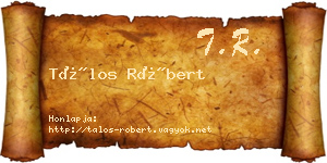 Tálos Róbert névjegykártya
