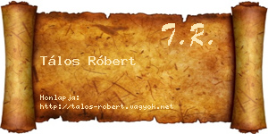 Tálos Róbert névjegykártya